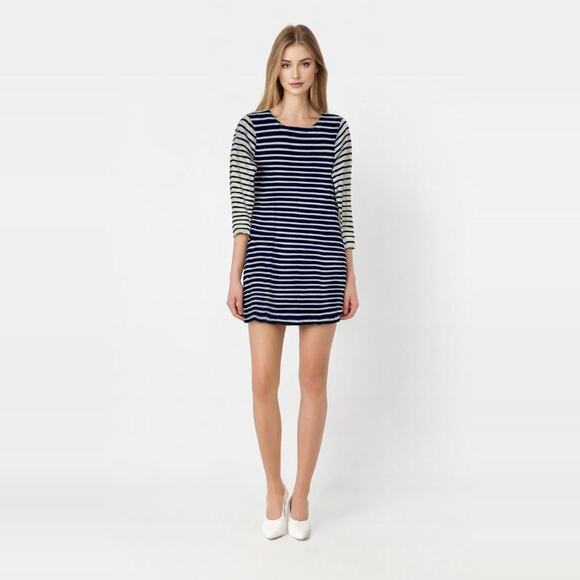 2/$30 Vineyard Vines Striped Nautical Shift Dress XS Navy Long Sleeve #6510 - Picture 1 of 12